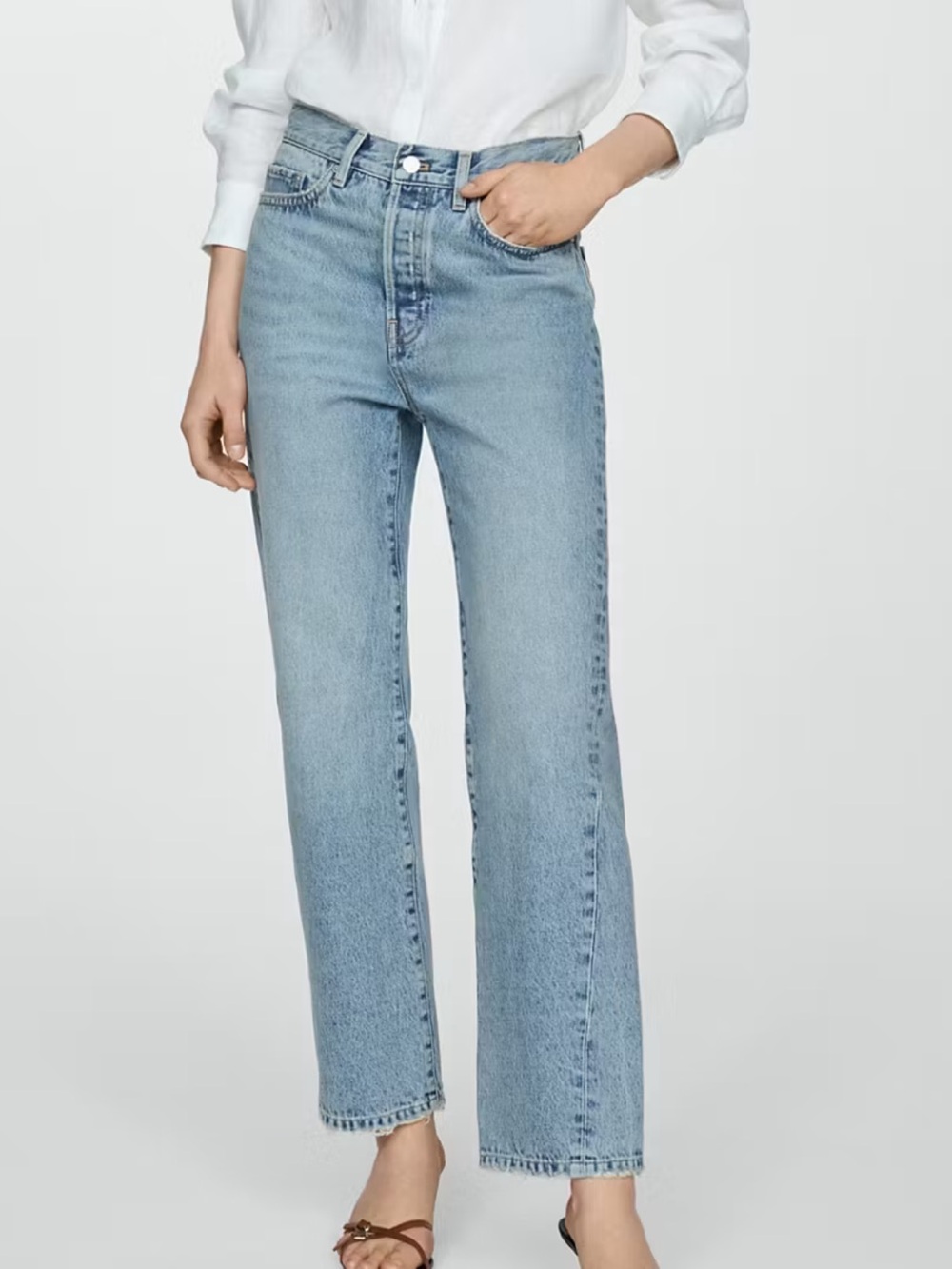 MANGO • Straight jeans with forward seams